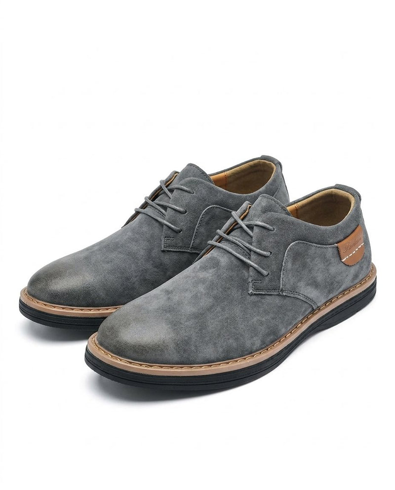 Erling - Zapatos De Ante Con Cordones Y Costuras en Contraste