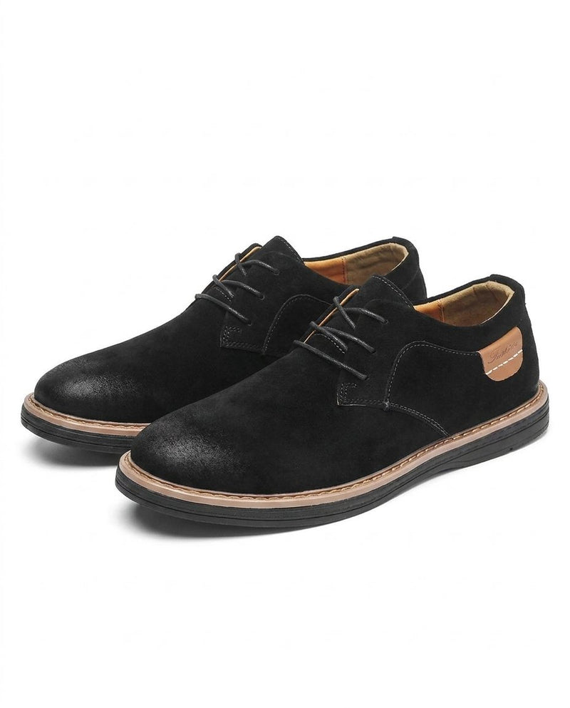Erling - Zapatos De Ante Con Cordones Y Costuras en Contraste